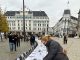 28 Octombrie 2023. Copenhaga, Danemarca. Un scaun, o poză, o farfurie pentru fiecare ostatic -228 și mesajul Adu i acasă!